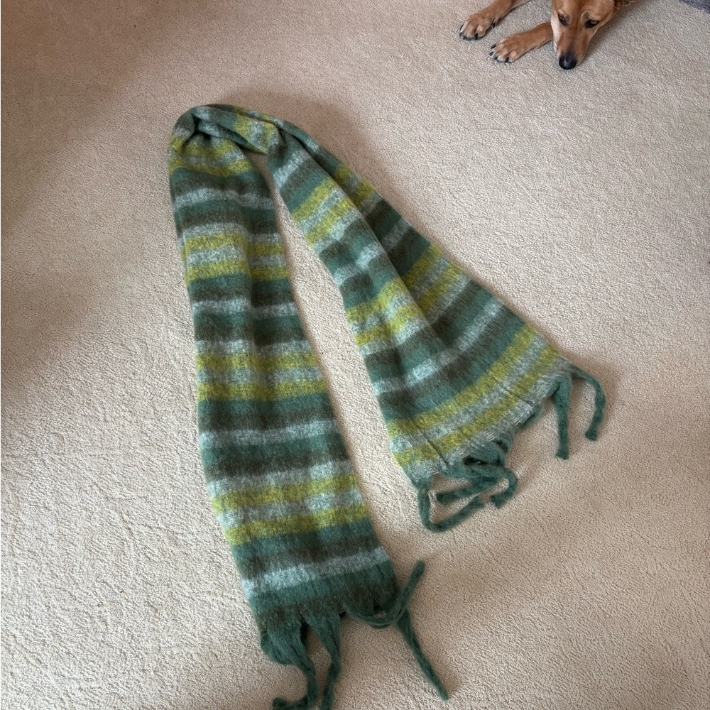 Striped Green and Yellow Scarf